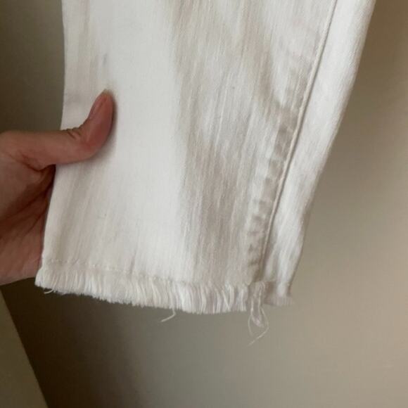 7 For All Mankind Jeans Women's 27 White Roxanne Mid-Rise Frayed Cigarette - Picture 5 of 11